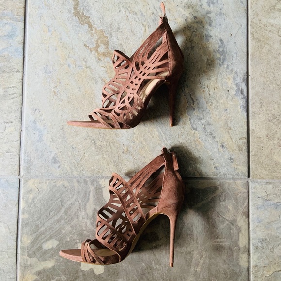 Zara Nude Cut-out Suede Shoe Size 41 - Picture 2 of 3